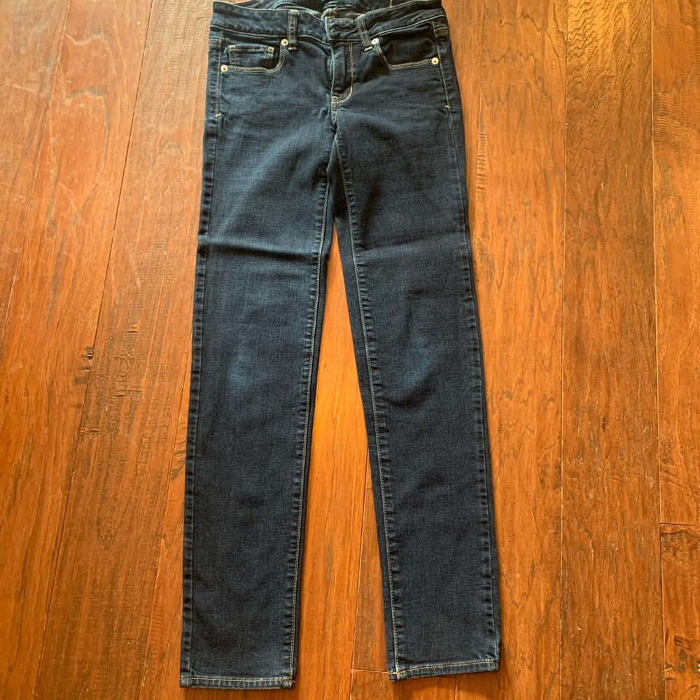 American Eagle Jean, Skinny Super Stretch, Sz 0, Dark Denim